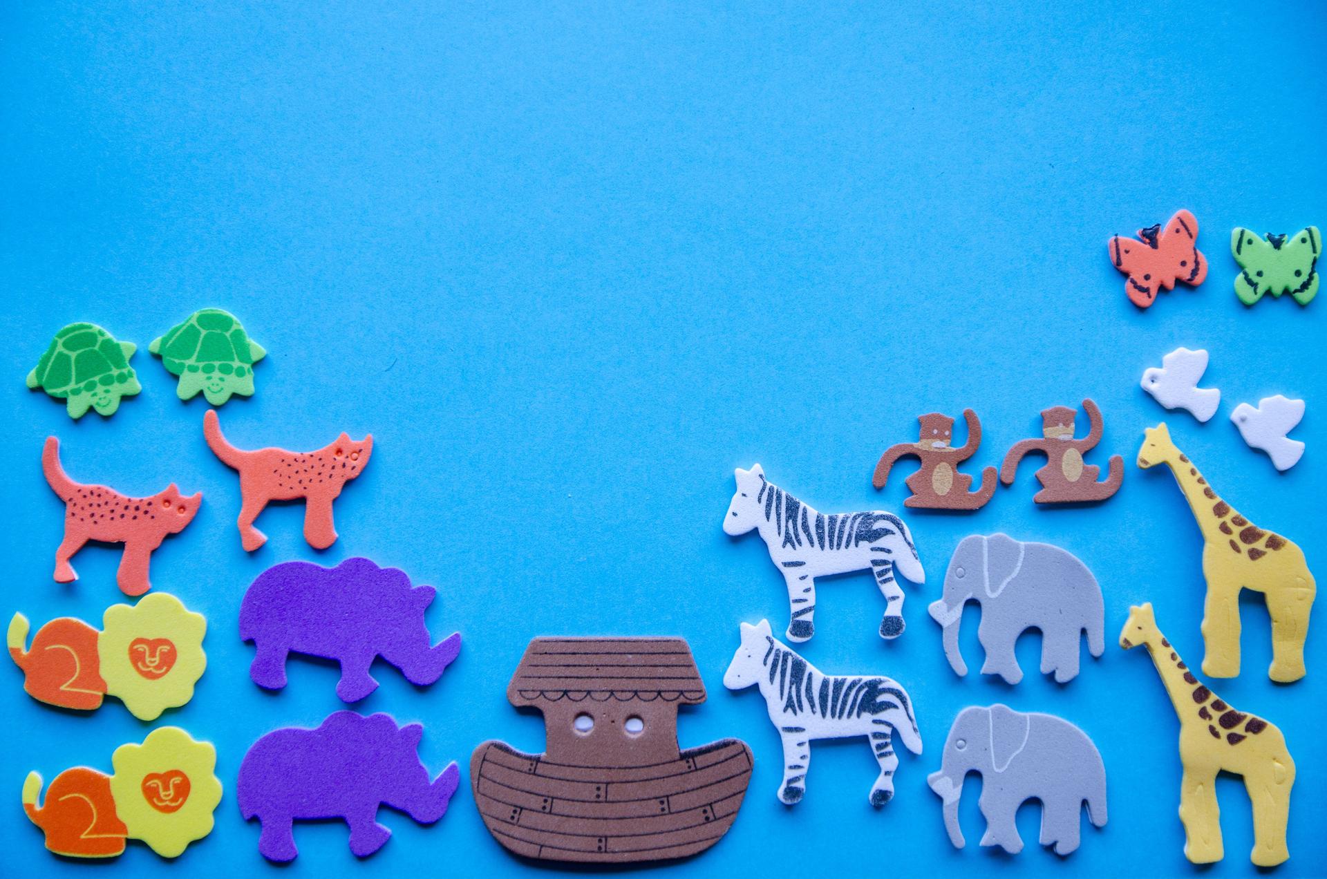 Noah's ark in foam stickers